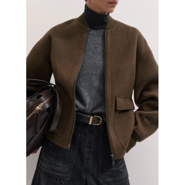 ME+EM High Neck Layering Top in Charcoal Mélange