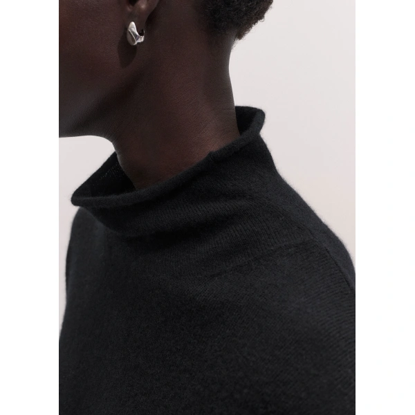 ME+EM High Neck Relaxed Jumper in Black, view 3 | Sweaters | Coveti