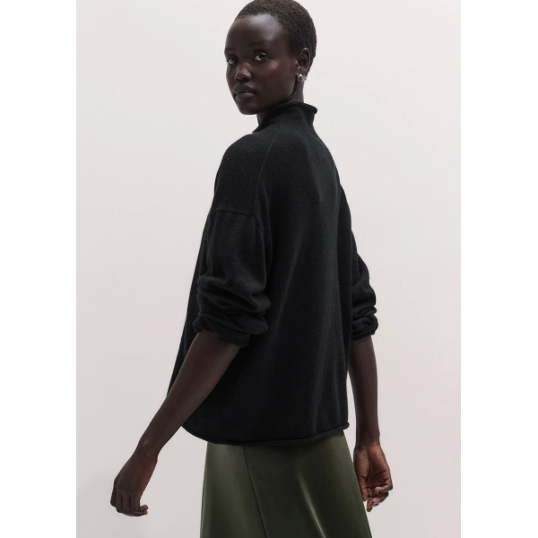 ME+EM High Neck Relaxed Jumper in Black, view 5 | Sweaters | Coveti