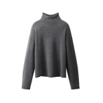 ME+EM High Neck Relaxed Jumper in Mid Grey Mélange
