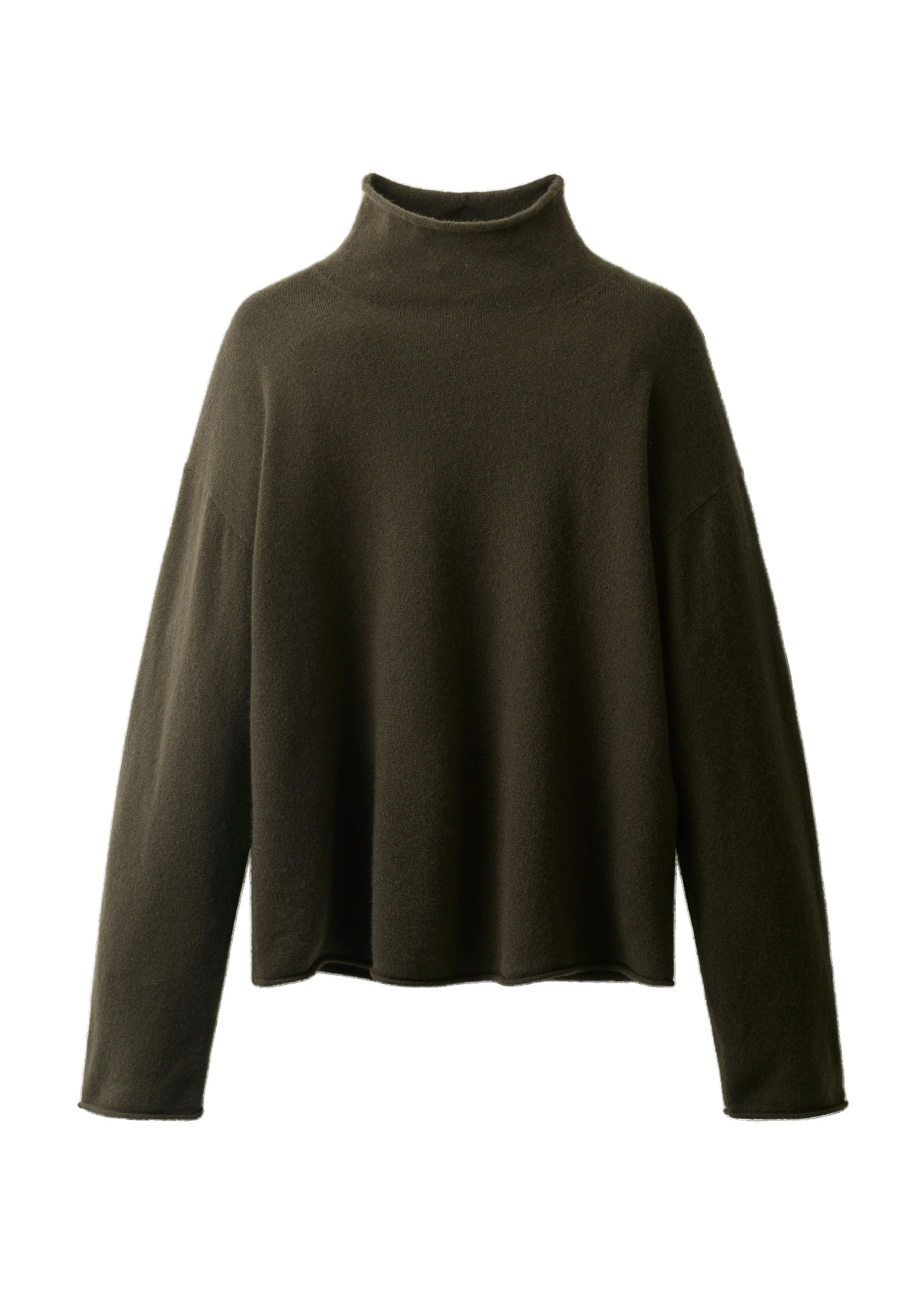 ME+EM High Neck Relaxed Jumper in Rich Olive Green | Knitwear | Coveti ME+EM High Neck Relaxed Jumper in Rich Olive Green