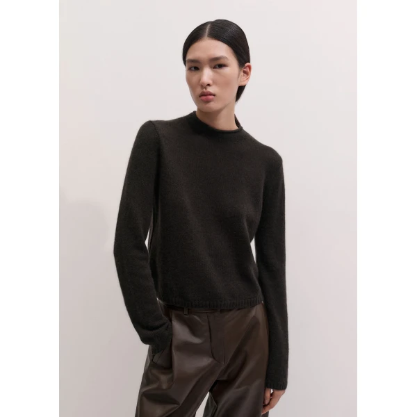 ME+EM High Neck Straight Jumper in Cocoa Brown, view 6 | Sweaters | Coveti