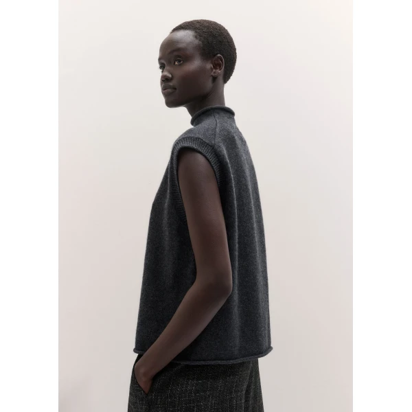 ME+EM High Neck Vest in Charcoal Mélange