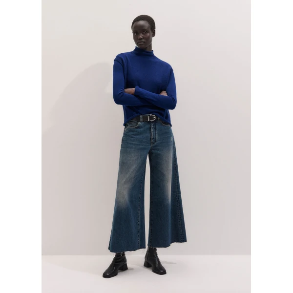 ME+EM High Neck Vest in Jewel Blue, view 6 | Sweaters | Coveti