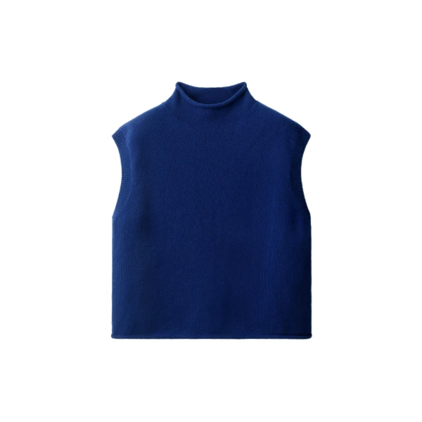 ME+EM High Neck Vest in Jewel Blue