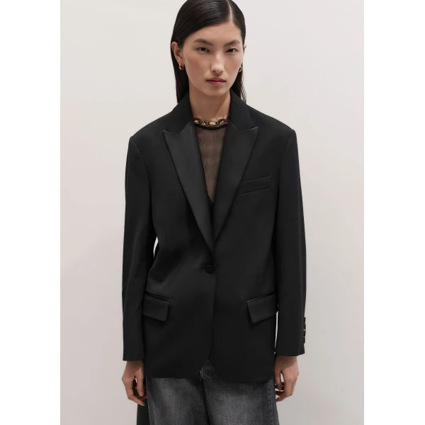 ME+EM Icon Oversized Tux Blazer in Black