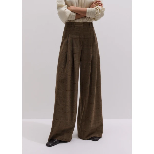 ME+EM Icon Trouser in Pecan Brown Multi