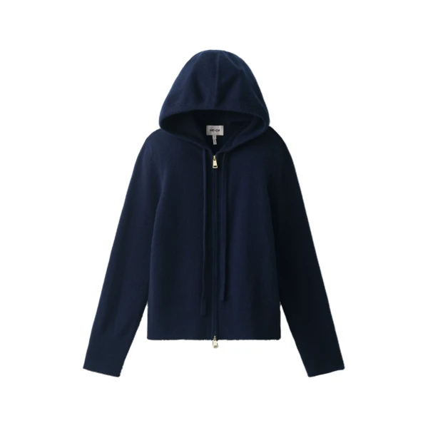 ME+EM Icon Zip Hoodie in Navy | Sweaters | Coveti