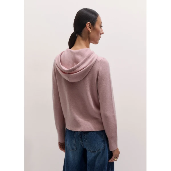 ME+EM Icon Zip Hoodie in Smoke Pink, view 6 | Sweaters | Coveti