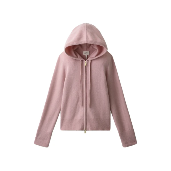 ME+EM Icon Zip Hoodie in Smoke Pink