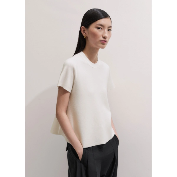 ME+EM Knit Swing Top in Cream, view 2 | Sweaters | Coveti