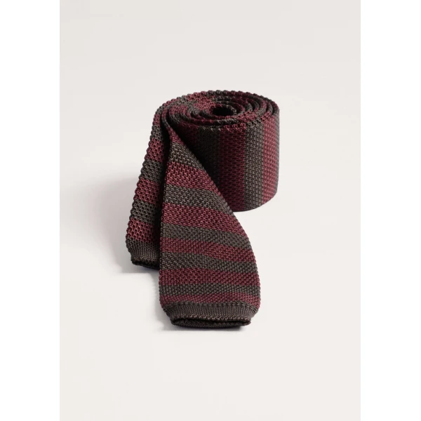 ME+EM Knit Tie in Merlot/Dark Chocolate