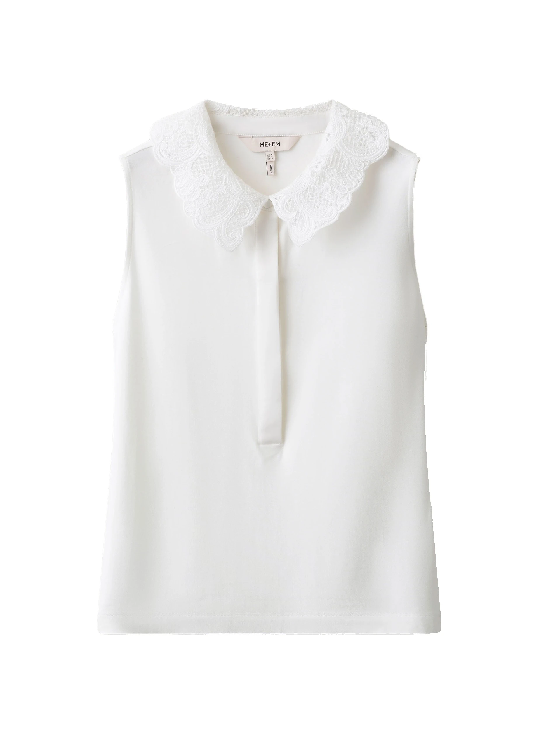 ME+EM Lace Collar Layering Top in Soft White | Tops | Coveti ME+EM Lace Collar Layering Top in Soft White