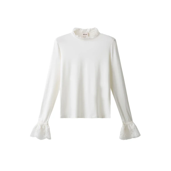 ME+EM Lace Cuff Layering Top in Light Cream