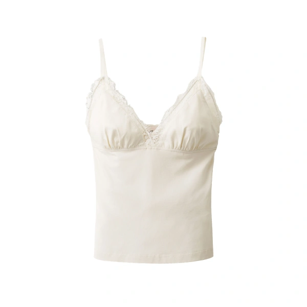 ME+EM Lace Trim Cami Top in Light Cream