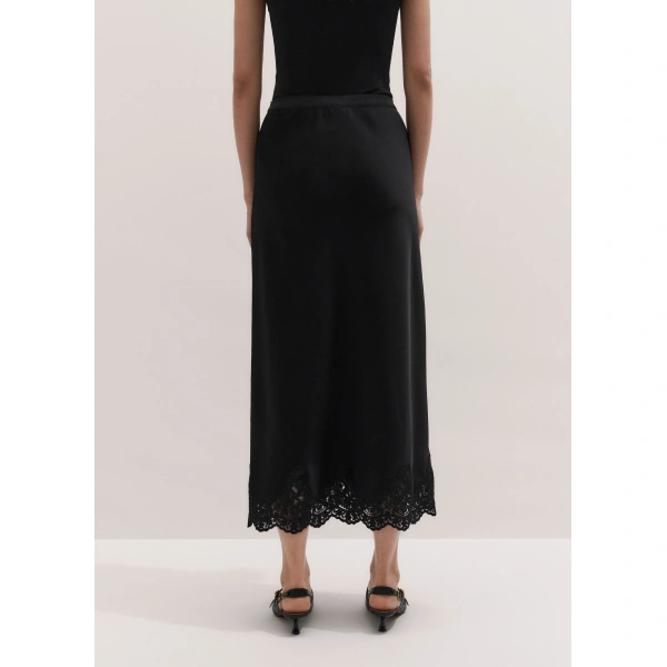 ME+EM Lace Trim Maxi Skirt in Black, view 5 | Maxi Skirts | Coveti
