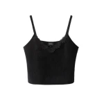 ME+EM Lace Trim Slim Knit Vest in Black | Sweaters | Coveti