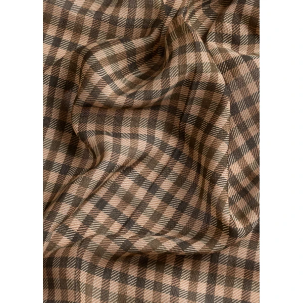 ME+EM Large Check Scarf in Pecan Brown Multi