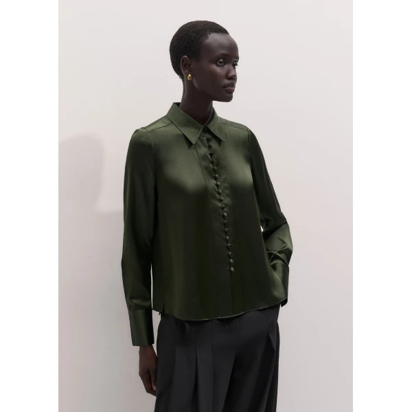 ME+EM Layering Shirt in Bay Green, view 4 | Shirts | Coveti