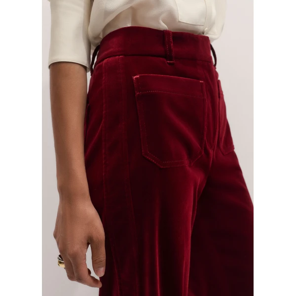 ME+EM Leg Elongator Trouser in Barolo Red, view 3 | Pants | Coveti