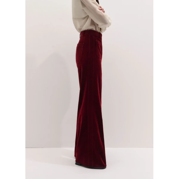ME+EM Leg Elongator Trouser in Barolo Red, view 6 | Pants | Coveti