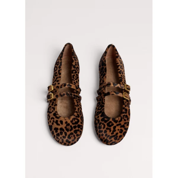 ME+EM Leopard Ballet Flat in Dark Brown Multi