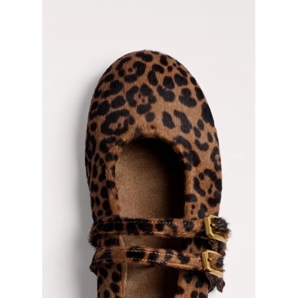 ME+EM Leopard Ballet Flat in Dark Brown Multi