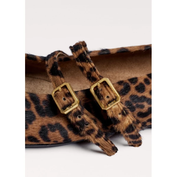 ME+EM Leopard Ballet Flat in Dark Brown Multi