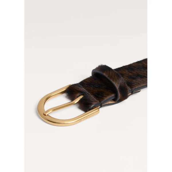 ME+EM Leopard Print Belt in Dark Brown Multi