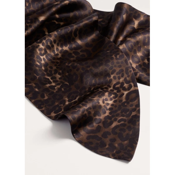 ME+EM Leopard Print Evening Scarf in Dark Brown Multi