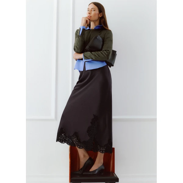 ME+EM Long Sleeve Crop Top in Bay Green, view 4 | Tops | Coveti