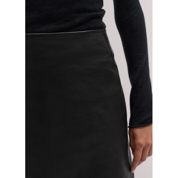 ME+EM Luxe A-Line Mini Skirt in Black Brown