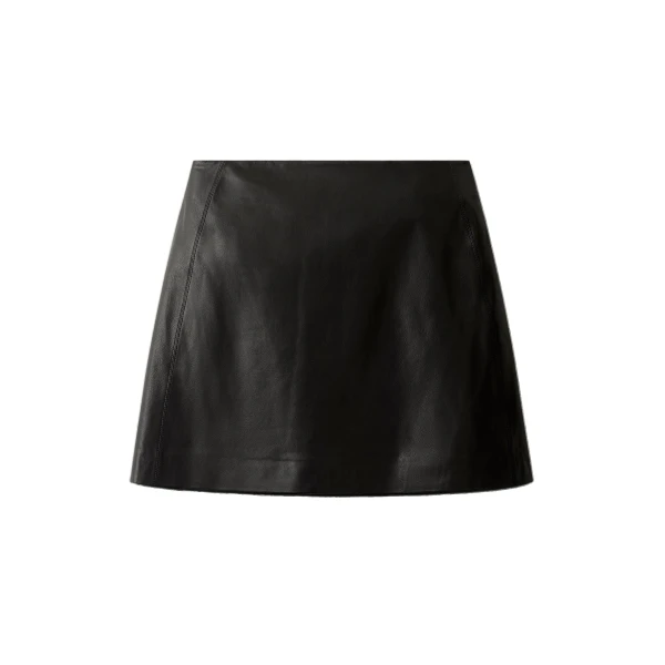 ME+EM Luxe A-Line Mini Skirt in Black Brown