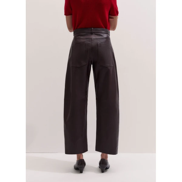 ME+EM Luxe Barrel Trouser in Merlot Red