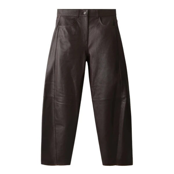 ME+EM Luxe Barrel Trouser in Merlot Red