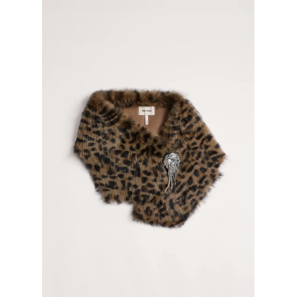 ME+EM Luxe Collar Scarf in Tan/Black