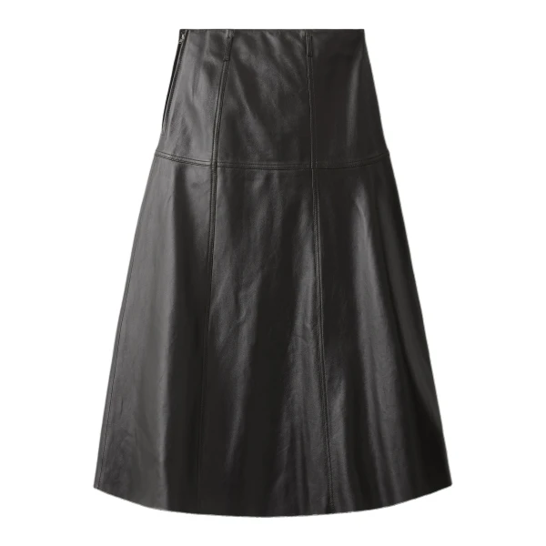ME+EM Luxe Flare Maxi Skirt in Black Brown
