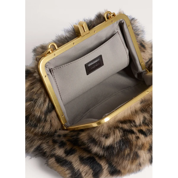 ME+EM Luxe Leopard Bag in Tan/Black, view 4 | Shoulder & Crossbody Bags | Coveti