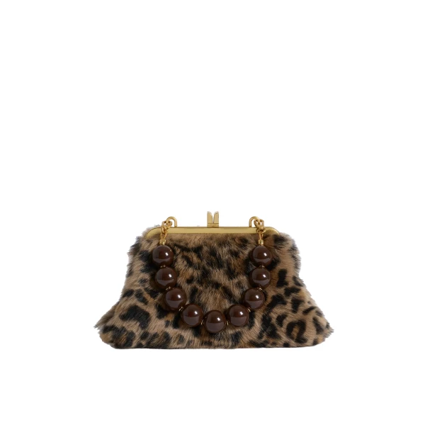ME+EM Luxe Leopard Bag in Tan/Black