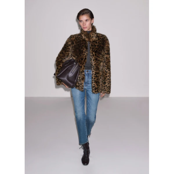 ME+EM Luxe Leopard Jacket in Pecan Brown, view 4 | Coats | Coveti