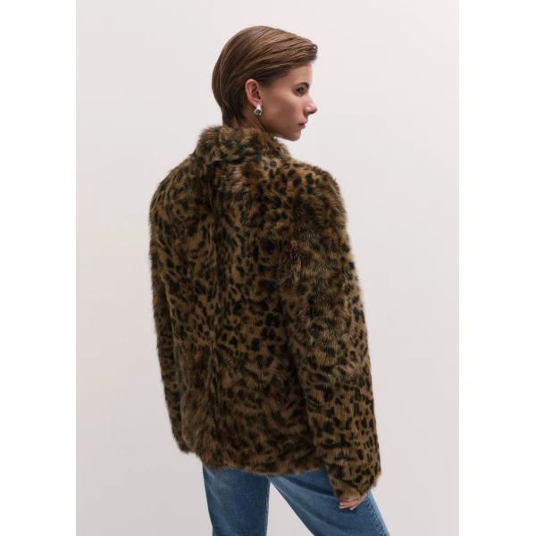 ME+EM Luxe Leopard Jacket in Pecan Brown, view 5 | Coats | Coveti