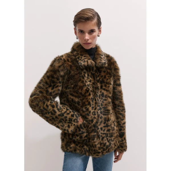 ME+EM Luxe Leopard Jacket in Pecan Brown, view 6 | Coats | Coveti