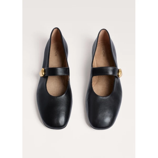 ME+EM Mary-Jane Ballet Flat in Black, view 3 | Flats | Coveti