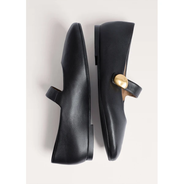 ME+EM Mary-Jane Ballet Flat in Black, view 6 | Flats | Coveti
