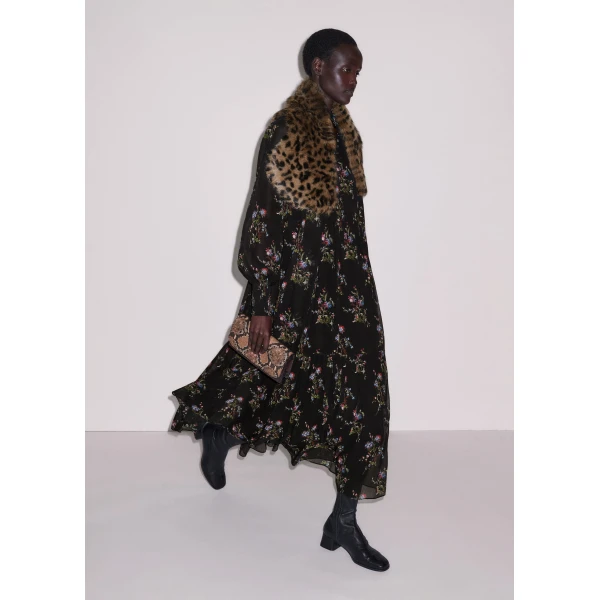 ME+EM Maxi Swing Dress in Black Multi
