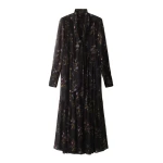 ME+EM Maxi Swing Dress in Black Multi