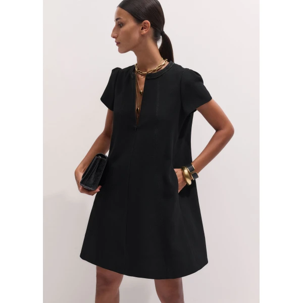 ME+EM Mini Swing Dress in Black