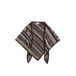 ME+EM Mini Triangle Knit Scarf in Chocolate Multi | Scarves | Coveti