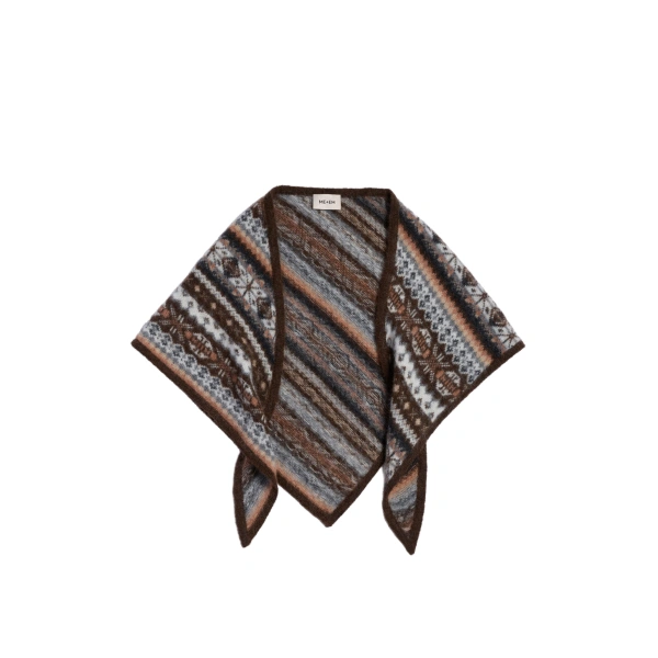 ME+EM Mini Triangle Knit Scarf in Chocolate Multi
