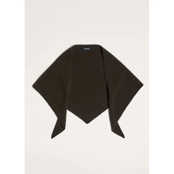 ME+EM Mini Triangle Knit Scarf in Rich Olive Green